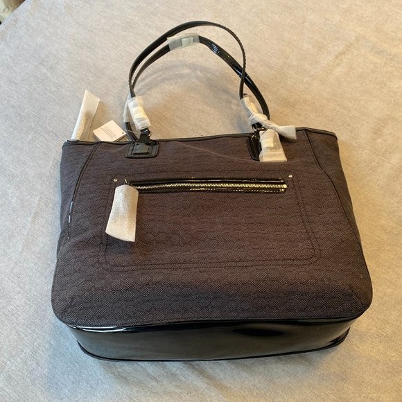 Coach Black Signature Poppy Oxford Tote - Picture 2 of 8